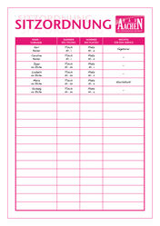 Sitzordnung - ausgefülltes Beispiel ©Bad Aachen